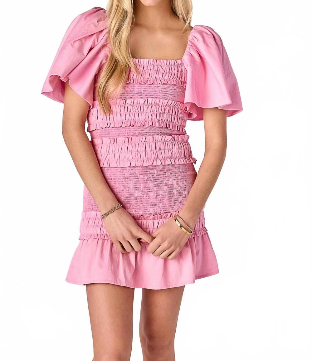 NEW CAKE FOR DINNER pixie smocked dress in rasberry gelato